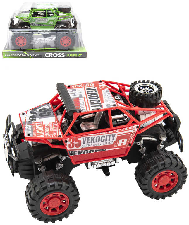 Auto terénní velká kola 20cm off-road na setrvačník plast 2 barvy