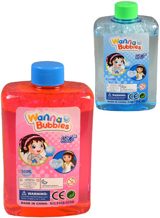 Náplň náhradní do bublifuku 500ml v plastové láhvi 2 barvy