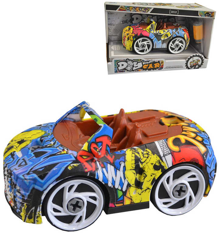 Auto ke šroubování 14cm set s nástroji 2 druhy v krabici plast