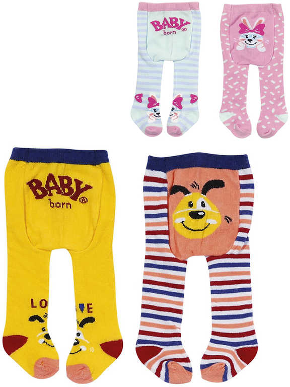 ZAPF CREATION Baby Born punčocháče 2 páry pro panenku miminko 2 druhy