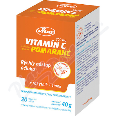 Vitar Vitamin C 300mg+rakytník+zinek sáčky 20x2g