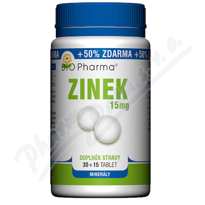 Zinek 15mg tbl.30+15 Bio-Pharma
