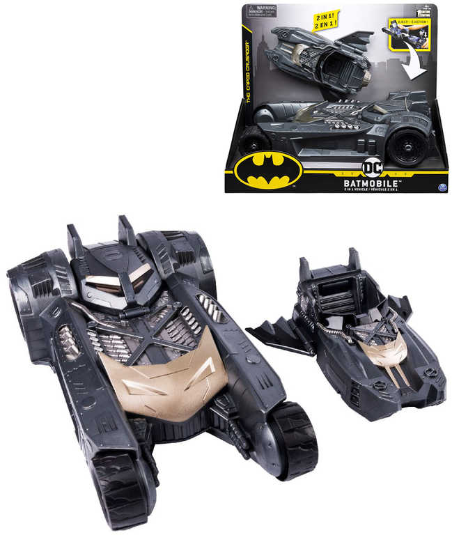 SPIN MASTER Batmobil a Batloď herní set 2v1 pro 10cm figurku plast