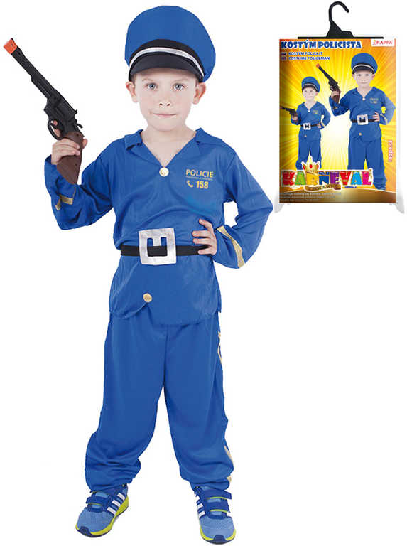 KARNEVAL Šaty policista vel.S (110-116 cm) 4-6 let Policie KOSTÝM