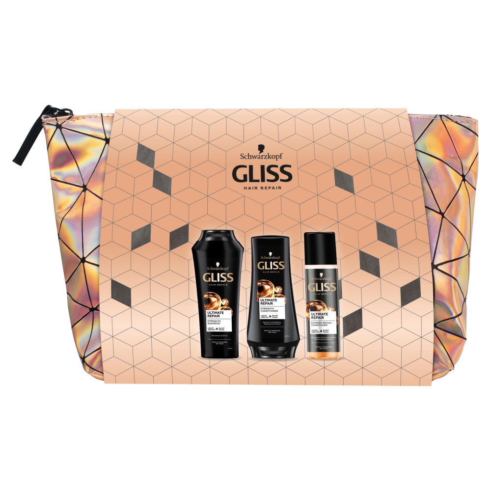 Gliss Ultimate Repair Dárková sada kosmetická taška 3 ks