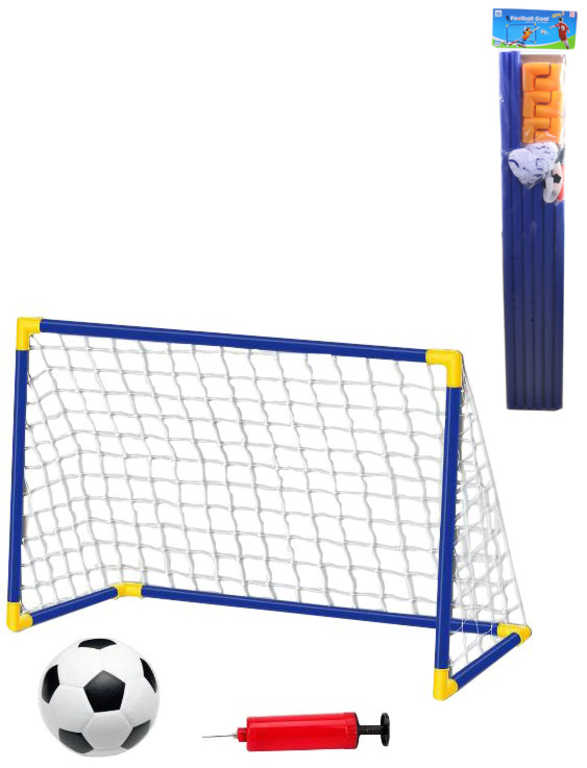 Branka fotbalová plastová 108x72x78cm set s kopacím míčem a pumpičkou